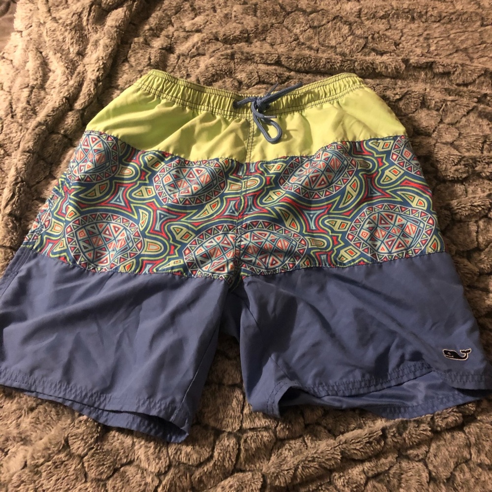 Vineyard Vines Green and Blue M Swim Trunks